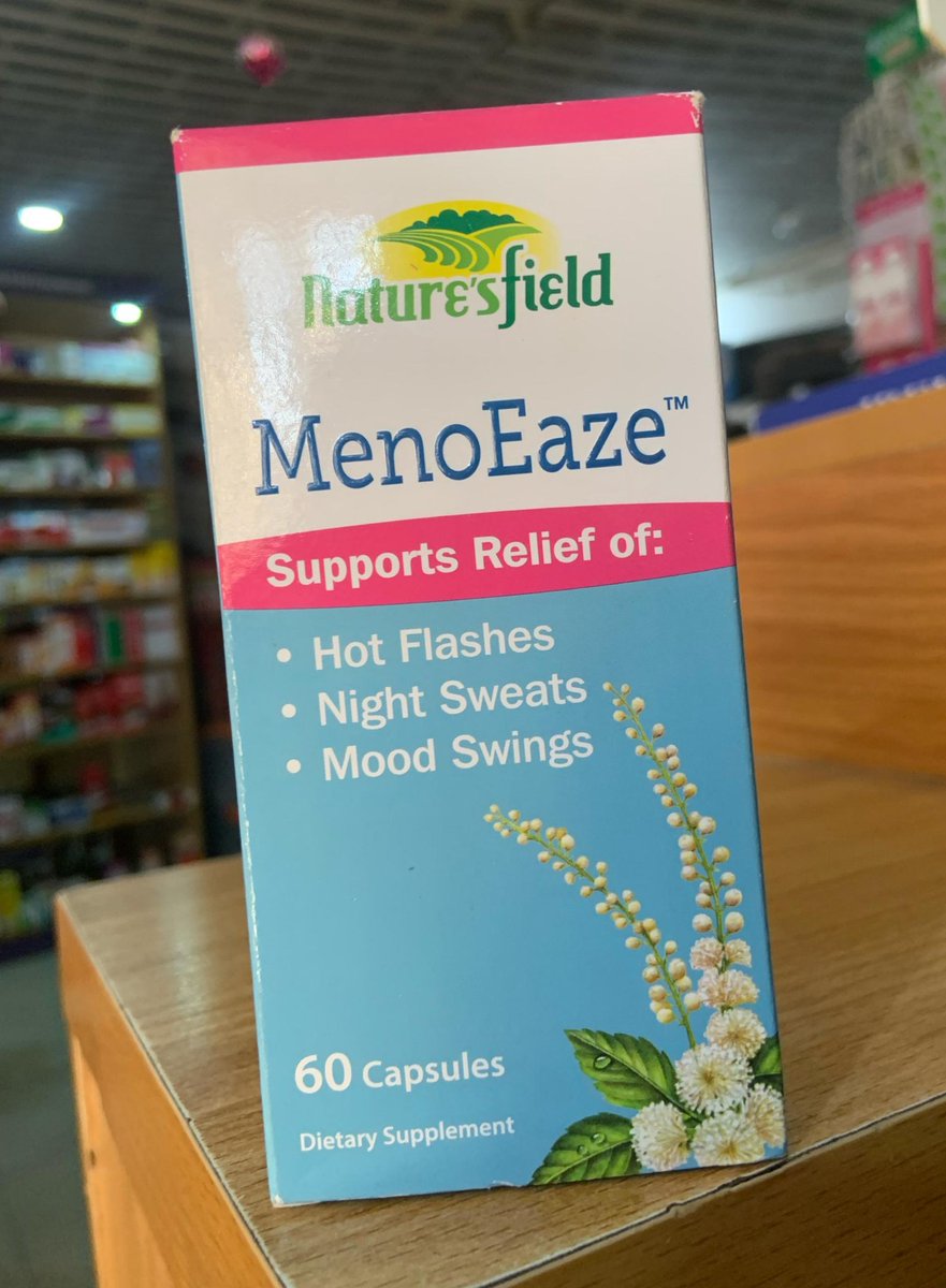 Stairwaypharm's tweet photo. NATURE’S FIELD MENOEAZE

Nature’s Field MenoEaze is a supplement designed to help women manage menopause and post-menopause symptoms like hot flashes, night sweats, mood swings, and trouble sleeping. https://t.co/AmApJvp4Sh
