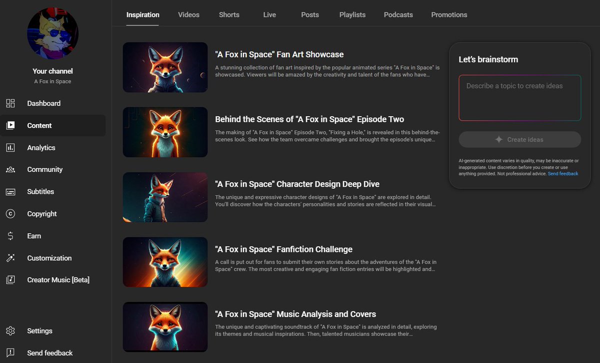 VascularSpasm's tweet image. YouTube referring to this as "brainstorming" is the most insulting part.
