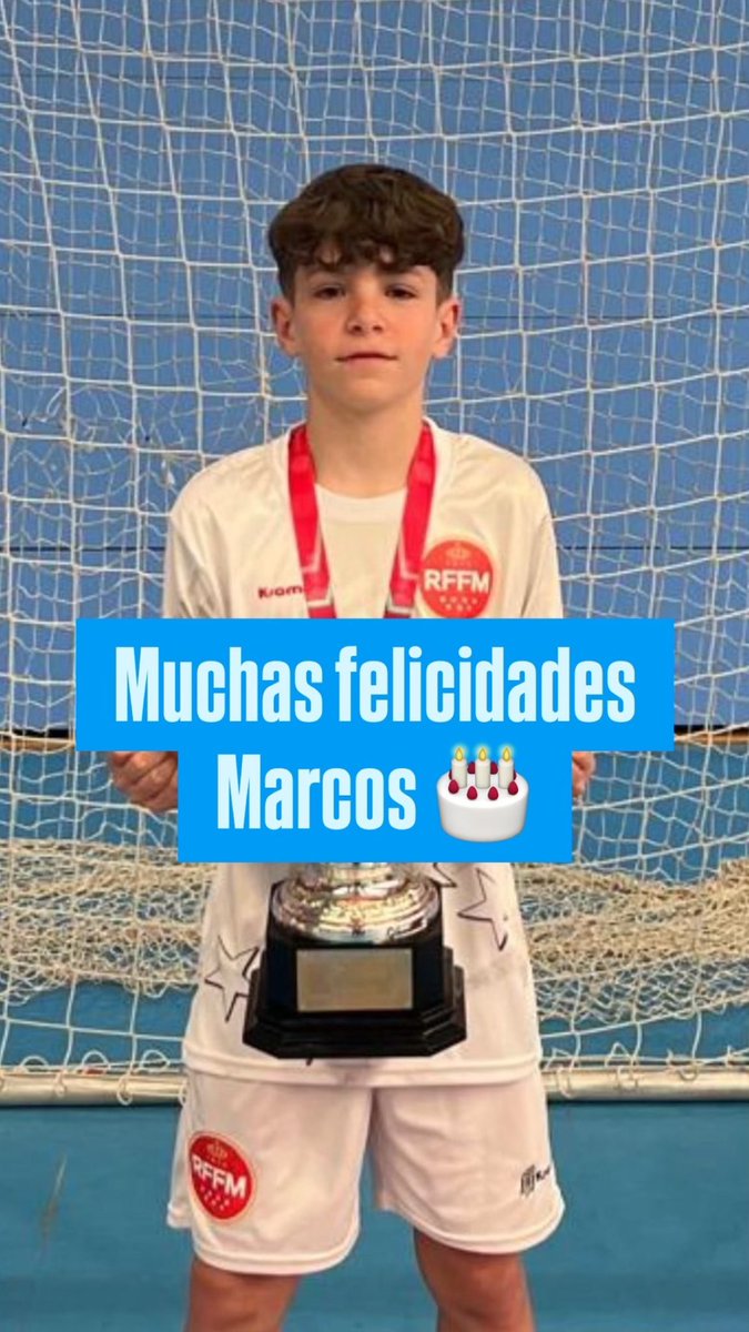 𝐂𝐮𝐦𝐩𝐥𝐞𝐚𝐧̃𝐨𝐬 🎂 

Hoy toca felicitar a 𝙈𝙖𝙧𝙘𝙤𝙨, jugador de nuestro 𝐀𝐥𝐞𝐯𝐢́𝐧 𝐀.

Muchas felicidades 𝙈𝙖𝙧𝙘𝙤𝙨, disfruta de tu día y pásatelo genial.

#RivasFutsal #CDRivasFutsal