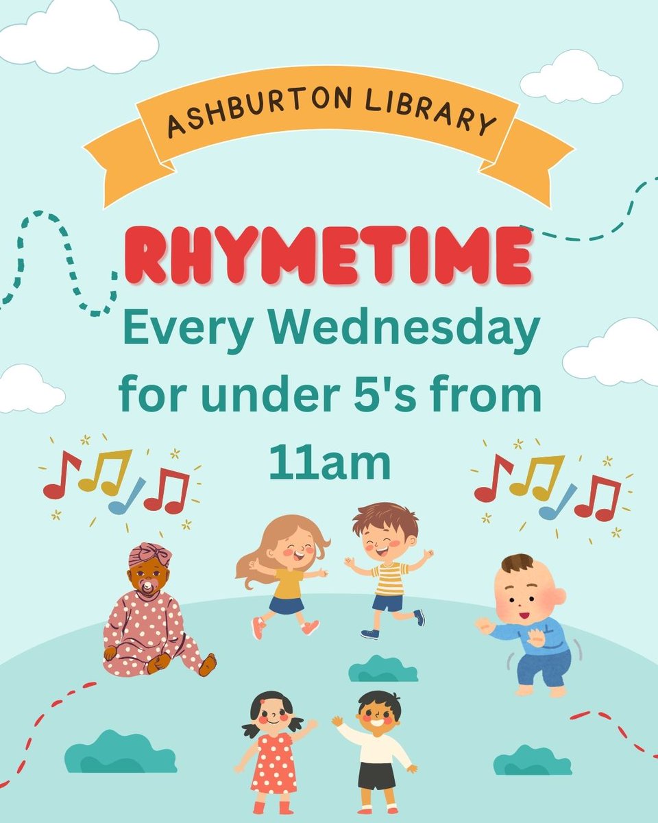 Croydon Libraries (@croydonlibs) on Twitter photo 📢Changes to Ashburton Rhymetime 📢
🎵Rhymetime will now take place every Wednesday from 11am. No booking is required for this session at this library.🎵
<a href="/yourcroydon/">Your Croydon</a>
#AshburtonLibrary #lovereading #lovecroydon #freefamilyevent #nurseryrhymesforkids 📢Changes to Ashburton Rhymetime 📢
🎵Rhymetime will now take place every Wednesday from 11am. No booking is required for this session at this library.🎵
<a href="/yourcroydon/">Your Croydon</a>
#AshburtonLibrary #lovereading #lovecroydon #freefamilyevent #nurseryrhymesforkids