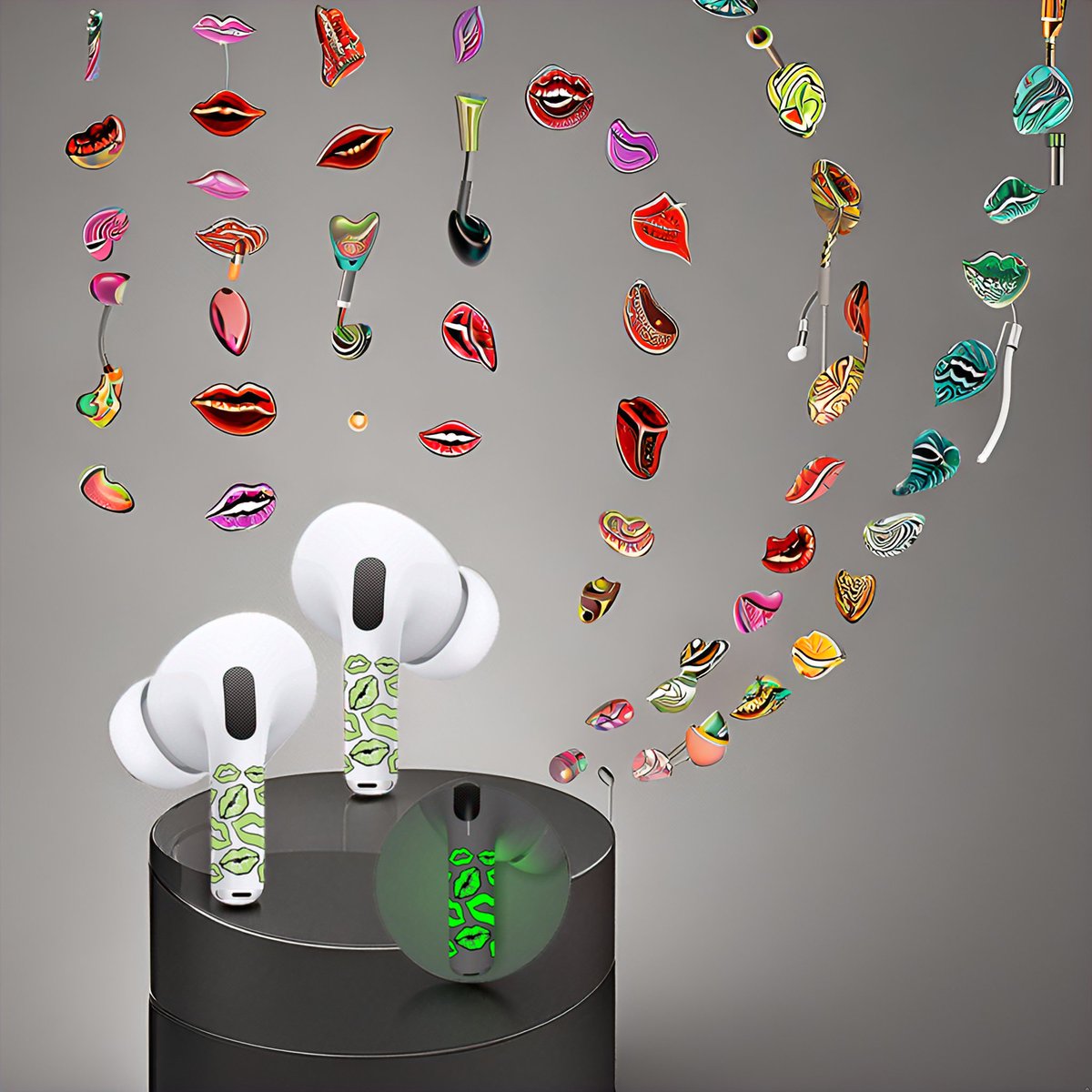 RockMax_US's tweet photo. Glow with a Kiss – Luminous Lip Print Skin for AirPods Pro/Pro 2 💋✨
#GlowInTheDark #LipPrint #AirPodsPro #TrendyAccessories #PersonalizedAirPods #WirelessEarbuds #FashionTech #Rockmax      https://t.co/AKkVC33yVJ https://t.co/XZrJhM5mAN