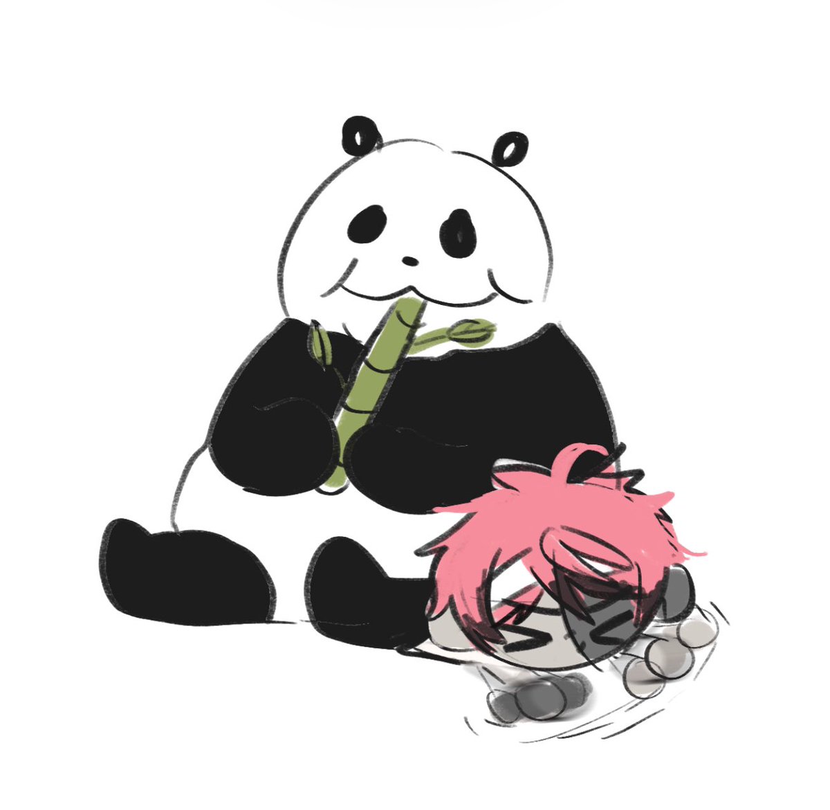 ruzebun's tweet photo. rosco's beef w pandas is also my beef with him so i drew him getting sat on by one https://t.co/hFD8m8WXFl