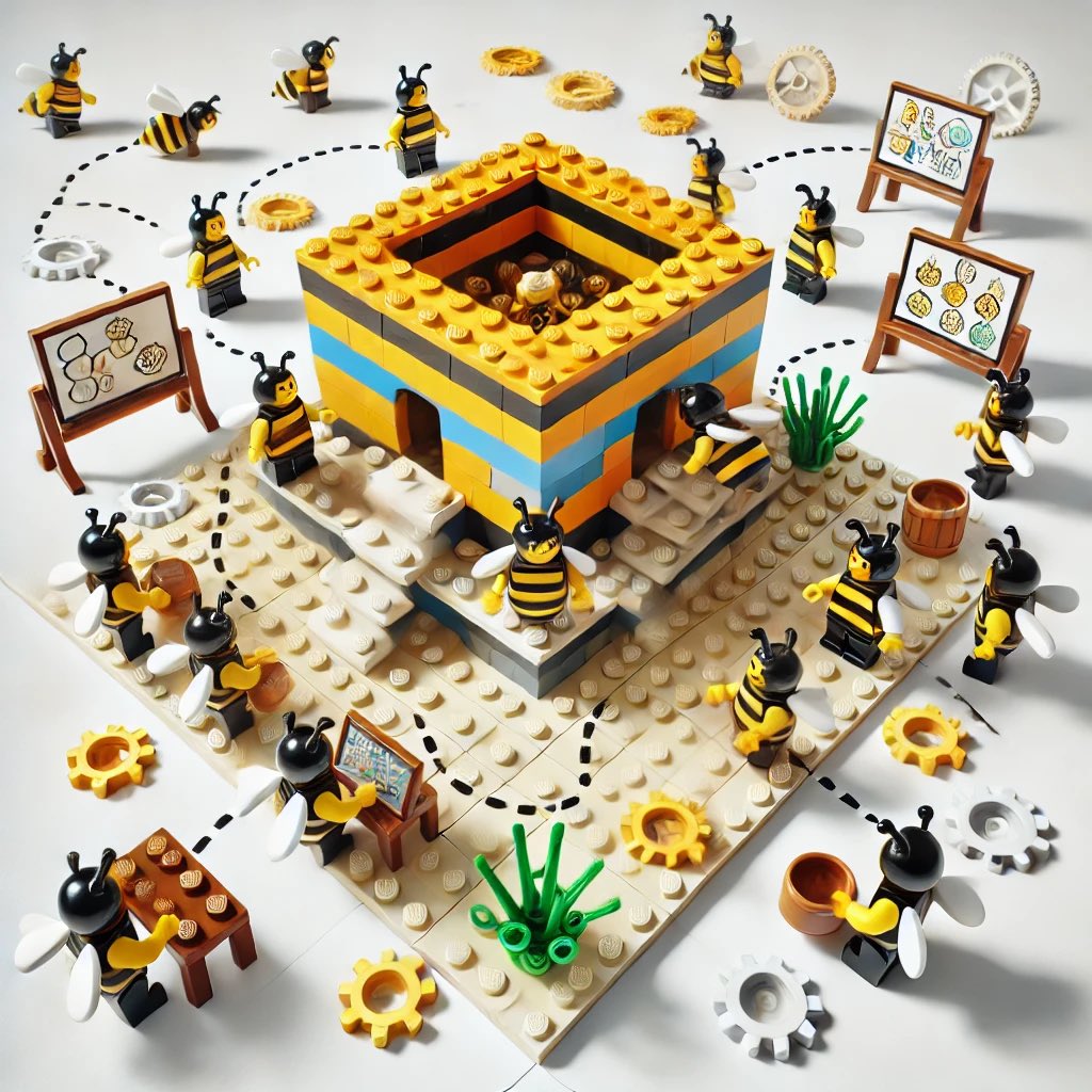 BoundlessLtd's tweet photo. Bees don’t need org charts to thrive. They lead with purpose + trust.
We use LEGO® SERIOUS PLAY® to build our hive—literally.
Brick by brick, we explore how leaders create value: honey.
Want to #BuildYourHoney?
#HiveMindset #BoundlessLeadership #LegoLeadership https://t.co/hsS6iSL8sN