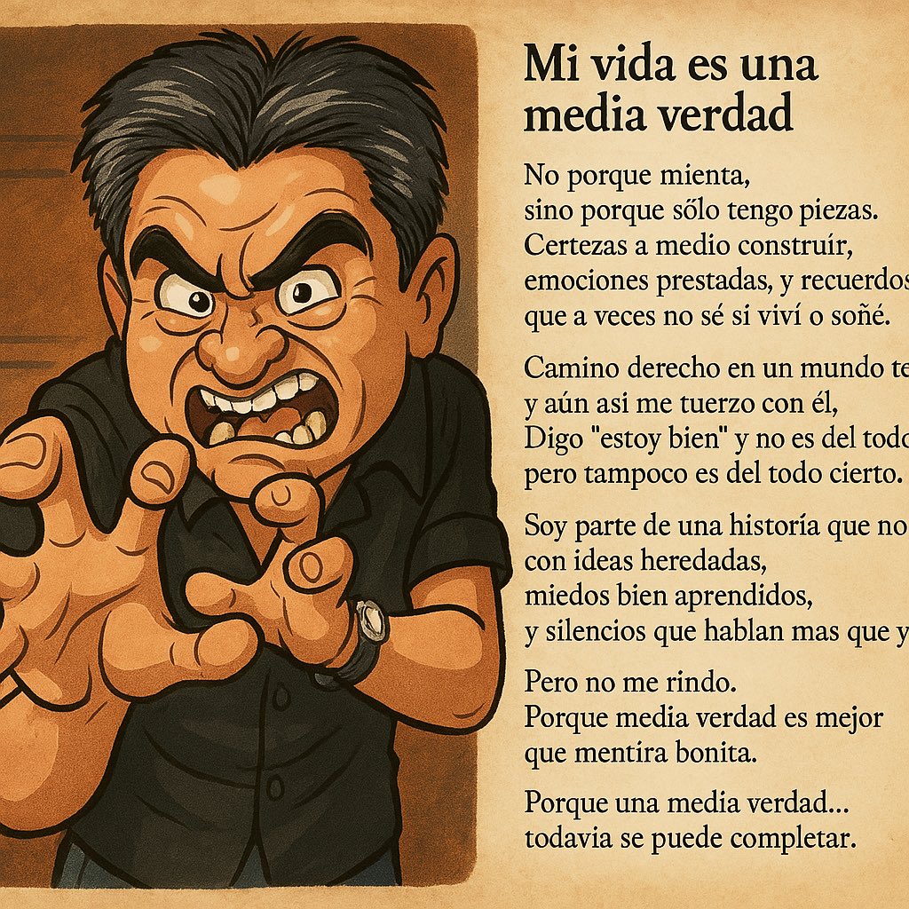 ElTiotake's tweet photo. veces, mostrarte fuerte también es mostrarte incompleto.
Porque no todo se entiende, no todo se dice, no todo se sana.
Pero mientras haya una media verdad,
hay camino por andar y historia por completar.

¿Tú también caminas derecho en un mundo torcido? https://t.co/NFUVVBpAtt