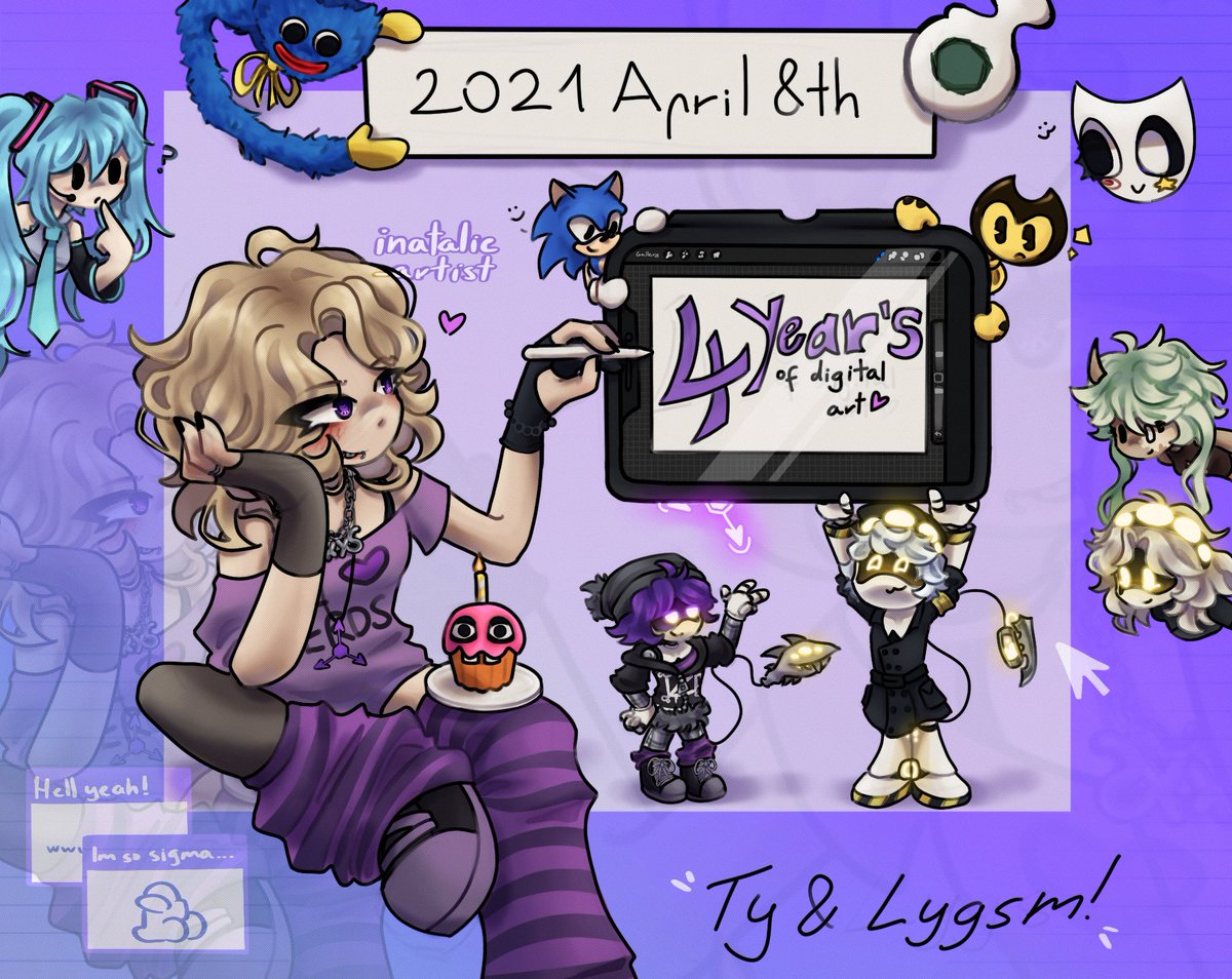 inatalie_artist's tweet image. 4 years of digital drawing 💜 #art #4years