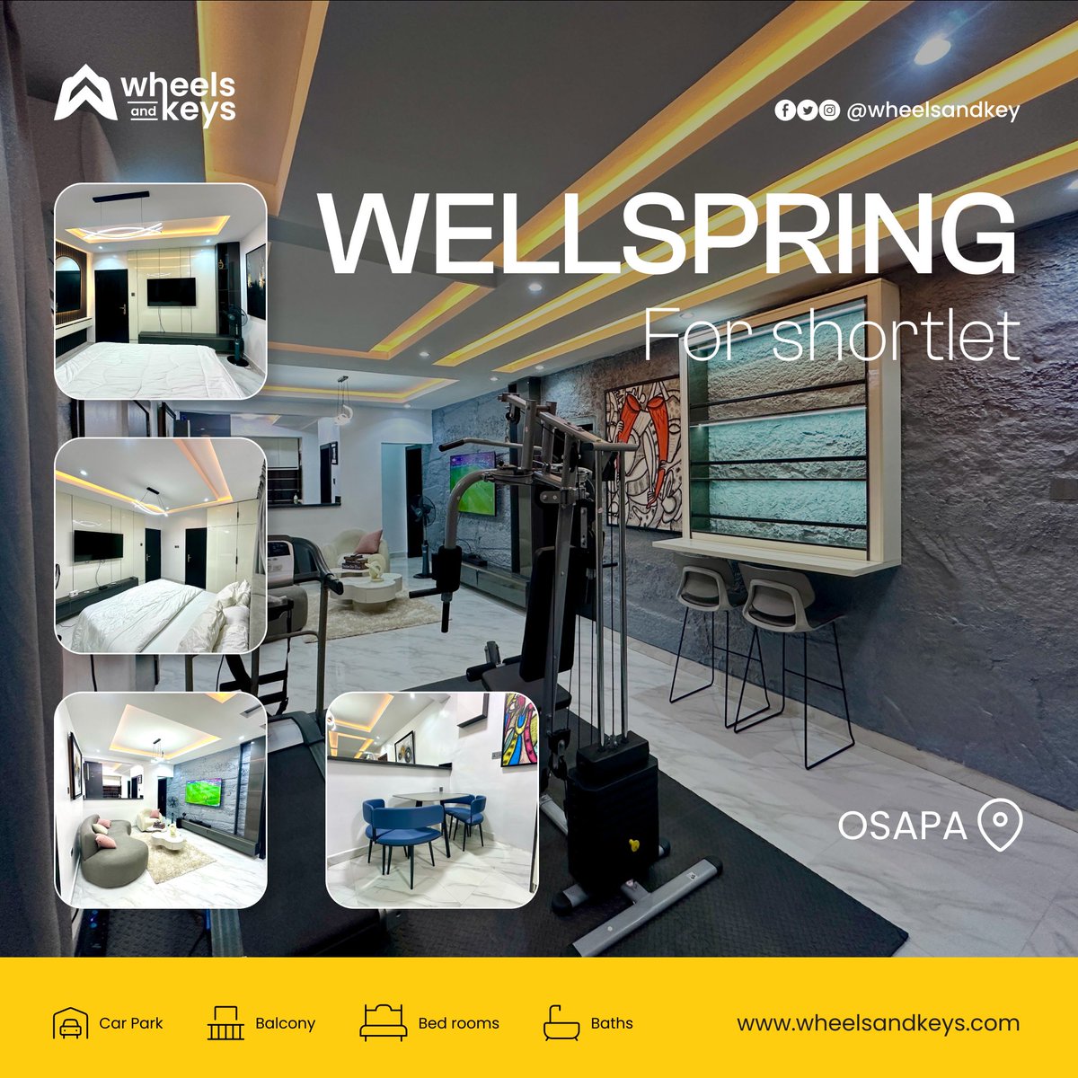 wheelsandkeys's tweet image. Shortlet Apartment available at wheels and keys.....
#apartment #wheelsandkeys