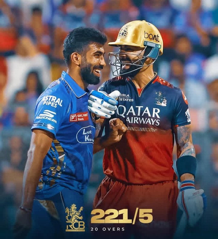 Virat kohli welcome bumrah with the six 😄💓💙.
#RCBvMI