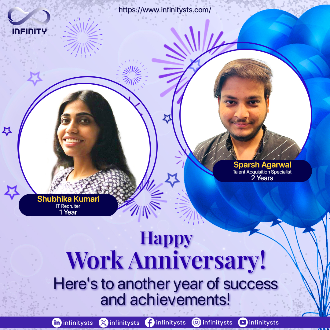 InfinitySTS's tweet image. Happy #April Work Anniversaries! 🥳 Thank you to our amazing Infinity team for your dedication! Your hard work makes us successful. Here&apos;s to many more years!
#ProudToBeInfinitian #InfinitySTS #WorkAnniversaries #EmployeeAppreciation #InfinityTeam