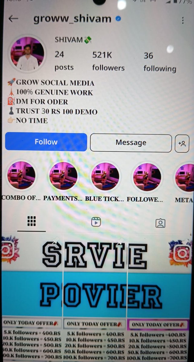 instagram.com/groww_shivam?i…

नया id और नए <a href="/WhatsApp/">WhatsApp</a> से फिर एक्टिव होकर #fraud करने लगा है।
<a href="/Cyberdost/">CyberDost I4C</a> #Scam 
<a href="/instagram/">Instagram</a>