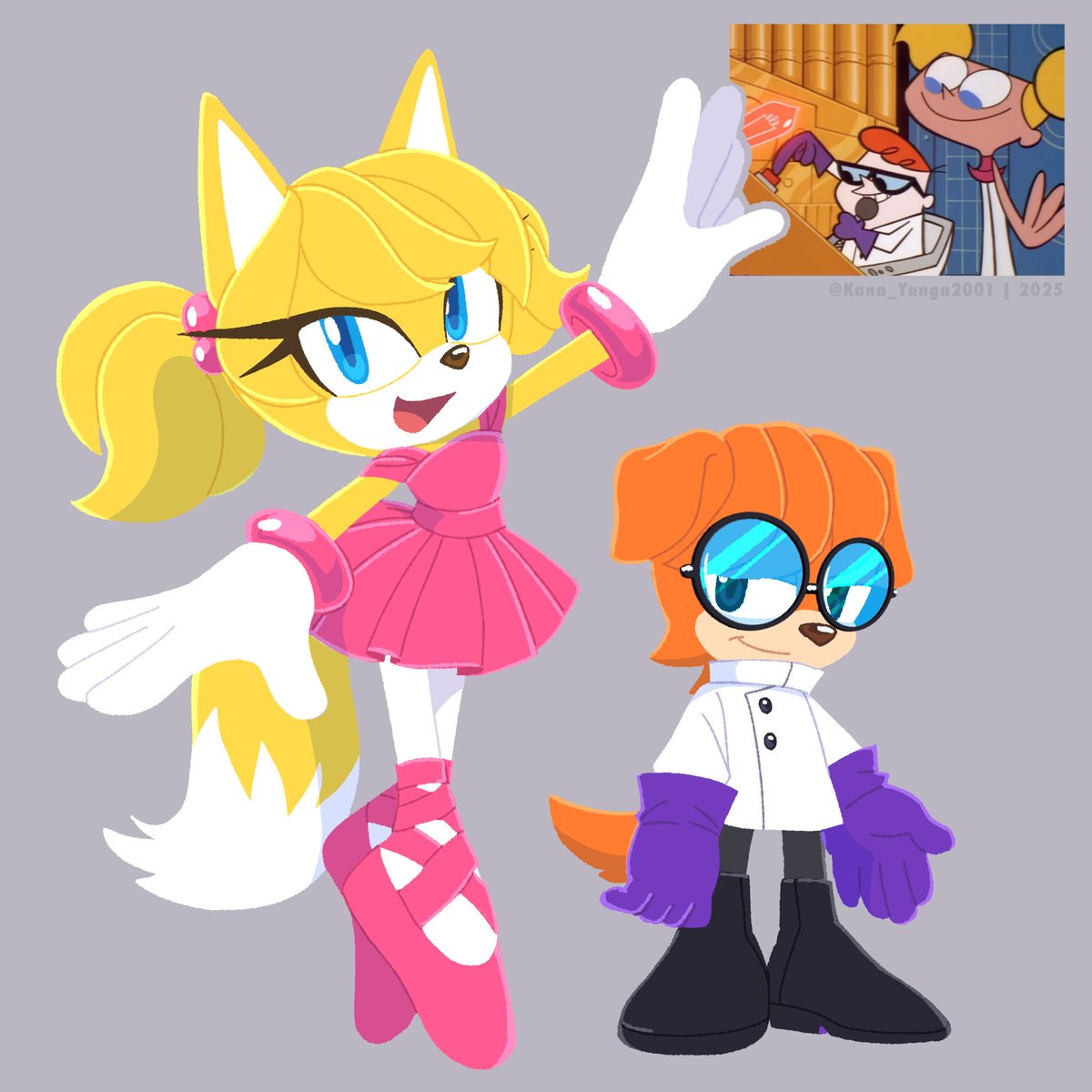 KiminaFoxArt's tweet photo. Sonic The Hedgehog x Dexter’s Lab 🧪💥

Dexter The Dog 🧑‍🔬🧪&amp; Dee Dee The Fox 🩰🩷
     Mom The fox &amp; Dad The Dog ❤️

#CartoonNetwork #dexterslaboratory 
#SonicTheHedgehog #Sonicstyle https://t.co/s9LDrzh9Nu
