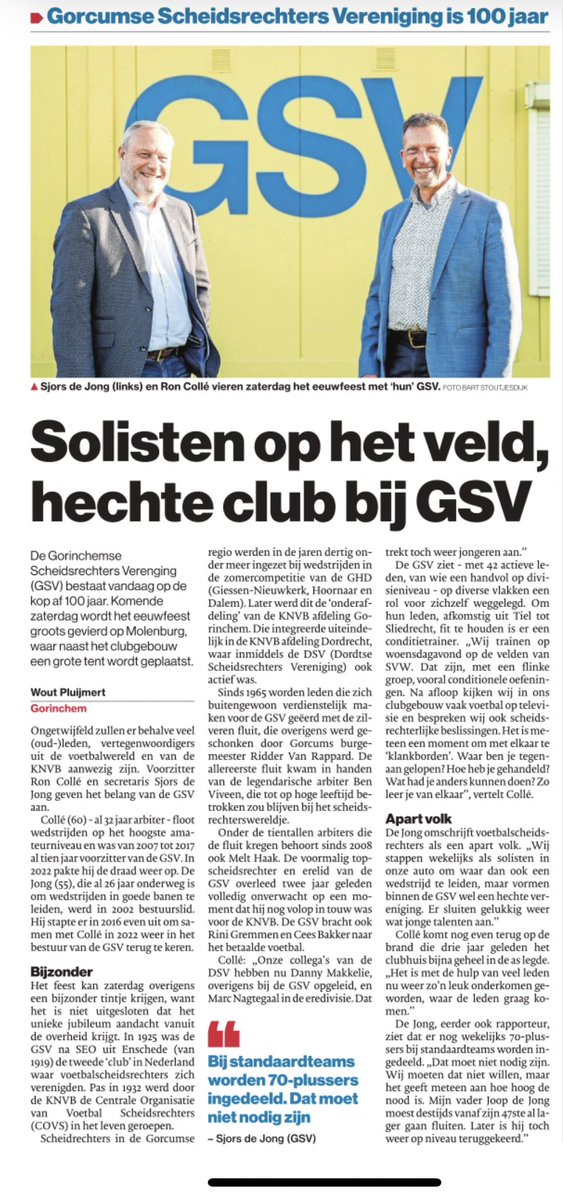 Vandaag bestaan we exact 100 jaar. Het AD Rivierenland heeft er vandaag aandacht aan besteed. Zaterdag vieren we met (oud) leden en genodigden uit de regionale sportwereld een groot feest.