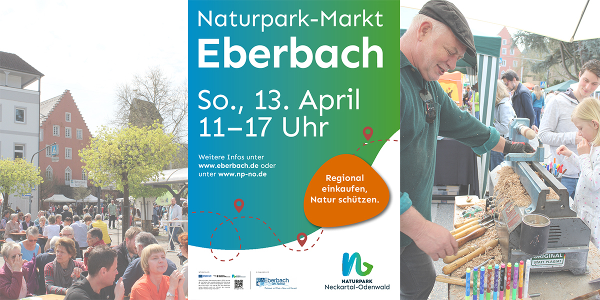 Regional einkaufen und genießen: Am Sonntag, 13. April, ist der beliebte Naturparkmarkt in #Eberbach zu Gast. ▶️ naturpark-neckartal-odenwald.de/geniessen/natu…
