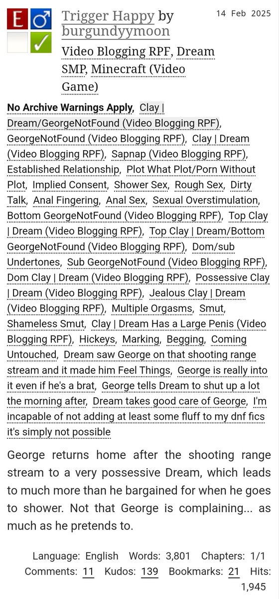 Trigger Happy

⇢rated Explicit 

Established Relationship | Possessive Dream | Jealous Dream

⇢3.800 Words
⇢1/1 Chapters 

⇢archiveofourown.org/works/63054208