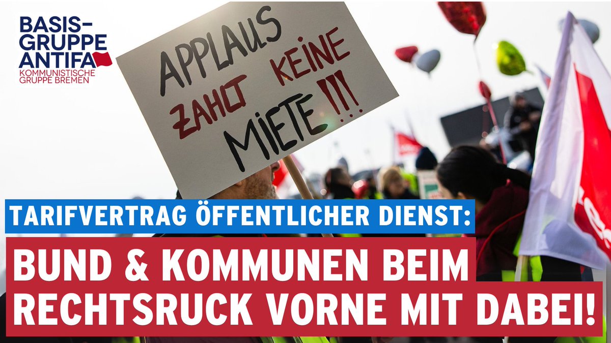 Der #Tarifkampf im Öffentlichen Dienst ist fürs erste vorbei. Ca. 2,5 Millionen Kolleg*innen haben fast drei Monate mit dem Zusammenschluss von Bund und Kommunen über einen Tarifvertrag gerungen. Nach der Schlichtung und der darauffolgenden vierten Verhandlungsrunde gibt  (1/8)