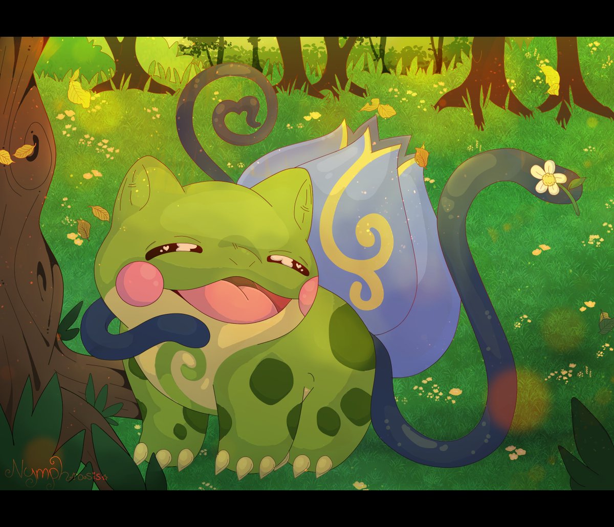 Nymphrasis's tweet photo. I saw this tweet by @PokemonGems and I really couldn't resist making a piece of this lil cutie froggo <3
Pretty fun to draw aaaaa :D
#Pokemon #Bulbasaur #Politoad #Art #Pokefusion https://t.co/vNcS6RmKRr