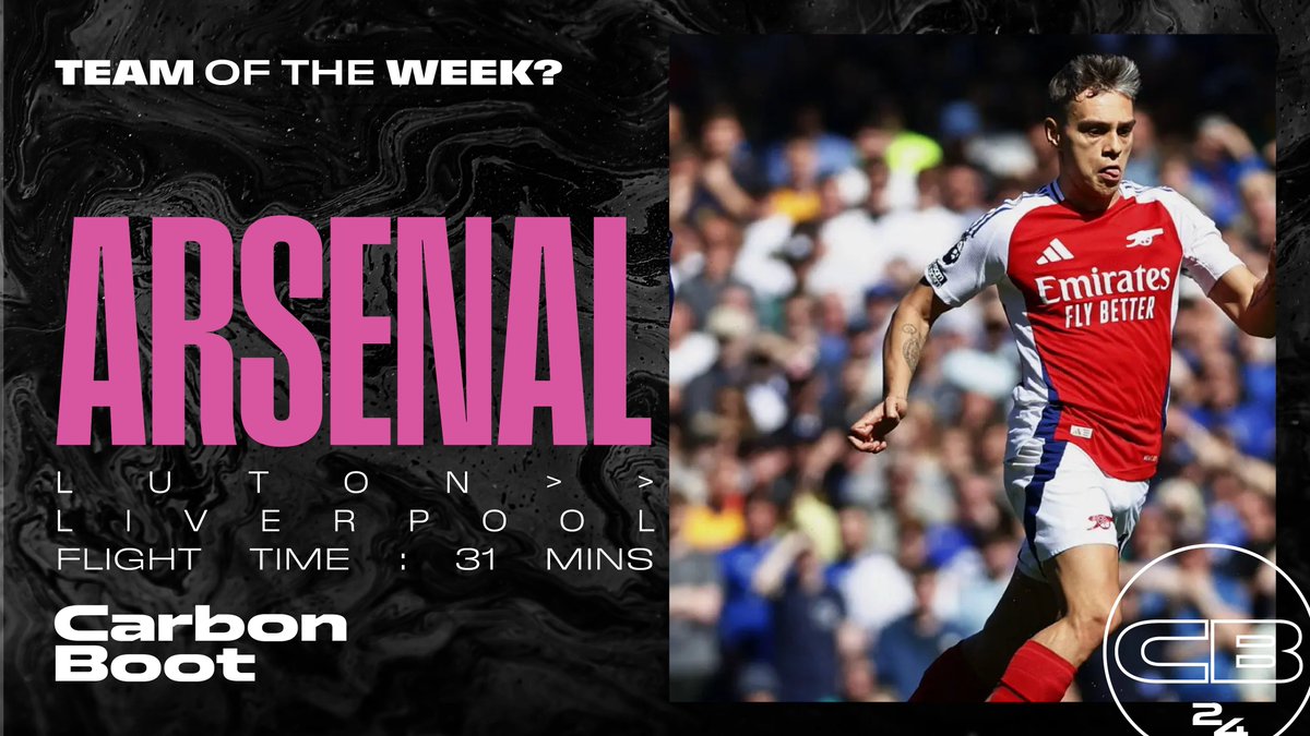 Gameweek 31’s Team of the Week is <a href="/Arsenal/">Arsenal</a>. 
It looks like they flew to Liverpool and back for their game against <a href="/Everton/">Everton</a>. It only takes 2hr 13 to travel direct to London by train. 

Departure: flightradar24.com/data/aircraft/…

Return: flightradar24.com/data/aircraft/…