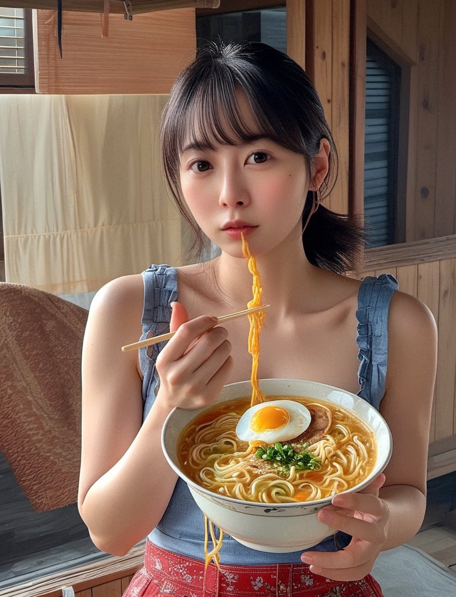 アマプラ広告になったときのために、ラーメンこぼさず食べられるように練習してる