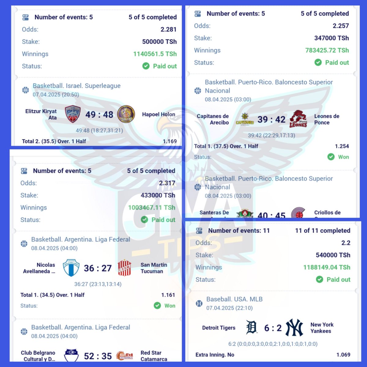GIVATIPS DELIVERED 💥💥
✅✅✅✅✅✅✅✅✅✅

TOTAL 4 🏀 SLIPS WON✅

4.2 MILLION WON💥✅

Jisajili Paripesa Ushinde Nami

Jisajili👉 bit.ly/GivaParipesa

Promocode: GIVATIPS

Telegram📌 t.me/GivaTelegram

Free WhatsApp Groups 👇

Tuma ujumbe📌0742123505

RT ✅