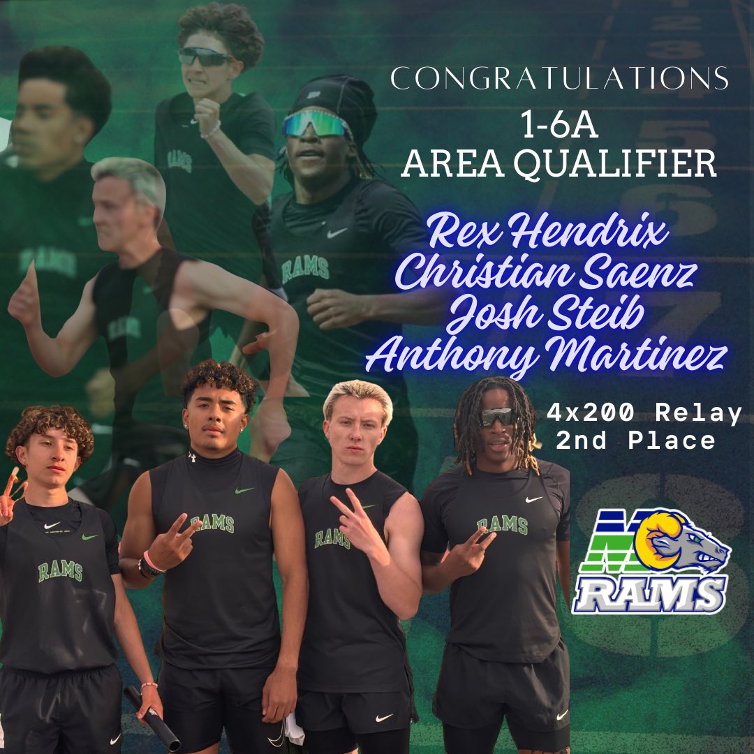 Montwood XC & Track (@montwoodrunning) on Twitter photo 🚨 AREA QUALIFIER ALERT 🚨
Congratulations Rex, Christian, Josh & Anthony for finishing 🥈 in the 4x2 Relay with a time of 1:29.45. Way to represent fellas!
More <a href="/MontwoodHS/">David Herrera</a> Ram on the Bus!
#earnyourhorns #Excellence #TEAMSISD #AREABOUND <a href="/OHairston_MHS/">Orlando Hairston</a> 🚨 AREA QUALIFIER ALERT 🚨
Congratulations Rex, Christian, Josh & Anthony for finishing 🥈 in the 4x2 Relay with a time of 1:29.45. Way to represent fellas!
More <a href="/MontwoodHS/">David Herrera</a> Ram on the Bus!
#earnyourhorns #Excellence #TEAMSISD #AREABOUND <a href="/OHairston_MHS/">Orlando Hairston</a>