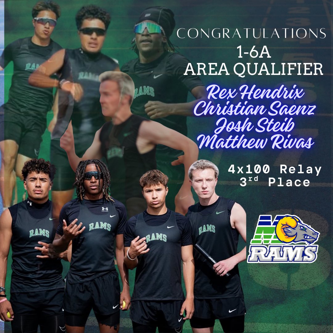 Montwood XC & Track (@montwoodrunning) on Twitter photo 🚨 AREA QUALIFIER ALERT 🚨
Congratulations Rex, Christian, Josh & Matthew for finishing 🥉 in the 4x1 Relay with a PR time of 42.30 BREAKING the School Record of 42.40 set in 1998.
<a href="/MontwoodHS/">David Herrera</a> Ram on the Bus!
#earnyourhorns #Excellence #TEAMSISD #AREABOUND <a href="/OHairston_MHS/">Orlando Hairston</a> 🚨 AREA QUALIFIER ALERT 🚨
Congratulations Rex, Christian, Josh & Matthew for finishing 🥉 in the 4x1 Relay with a PR time of 42.30 BREAKING the School Record of 42.40 set in 1998.
<a href="/MontwoodHS/">David Herrera</a> Ram on the Bus!
#earnyourhorns #Excellence #TEAMSISD #AREABOUND <a href="/OHairston_MHS/">Orlando Hairston</a>