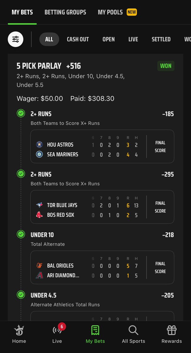 MBallBets's tweet image. 4/7/25 

ALMOST SWEEPED‼️

Picks for the day

Astros v Mariners 2+ runs each ✅
Blue Jays v Red Sox 2+ runs each✅
Orioles v Dbacks U 10 runs✅
Athletics U 4.5 runs✅
Twins U 5.5 runs✅
Mets ML✅
Cardinals ML❌