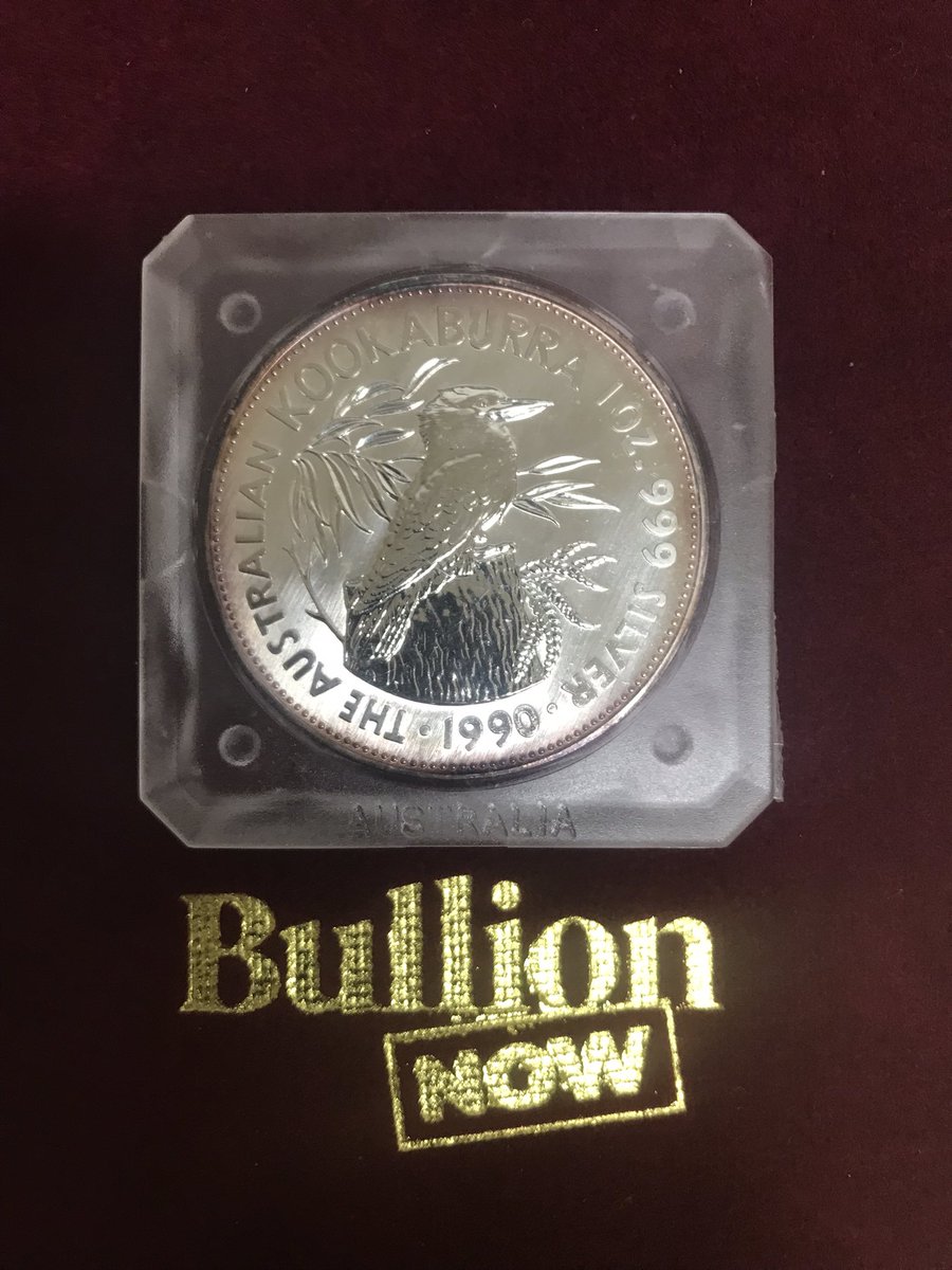 BullionNow's tweet image. For this #TonerTuesday we have for you this beautiful @perthmint Kookaburra #Silver coin from 1990 in the original square #PerthMint capsule. The 1st coin in the majestic kookaburra series which now spans to 36 coins (as of 2025) in the iconic Australian 🇦🇺 series. 

This could