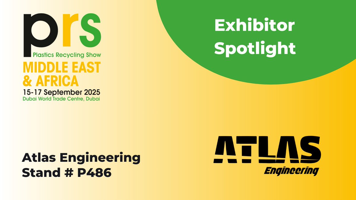 We are delighted to welcome Atlas Engineering as Exhibitors at the Plastics Recycling Show Middle East &amp; Africa in Dubai 15-17 Sept 2025. Atlas Engineering is a powerhouse in the manufacture of Industrial Knives, Machinery Blades and Rolls. loom.ly/hHlBYjk