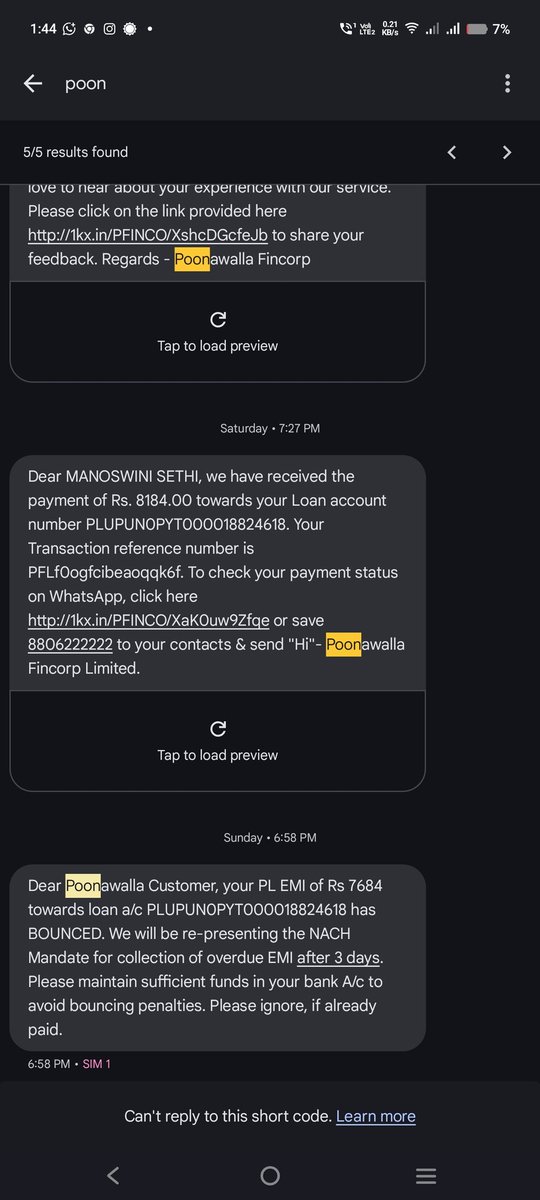 ManoswiniSethi1's tweet image. Extremely disappointed with @poonawallafinco
Paid my EMI on time (5th Apr, 7 PM) with sufficient balance—still got a bounce msg.
This happens every month! Hurting my credit score for no reason.
Not recommended at all. Fix your system! 🚫
#PoonawallaFincorp #EMIBounce #FintechFail