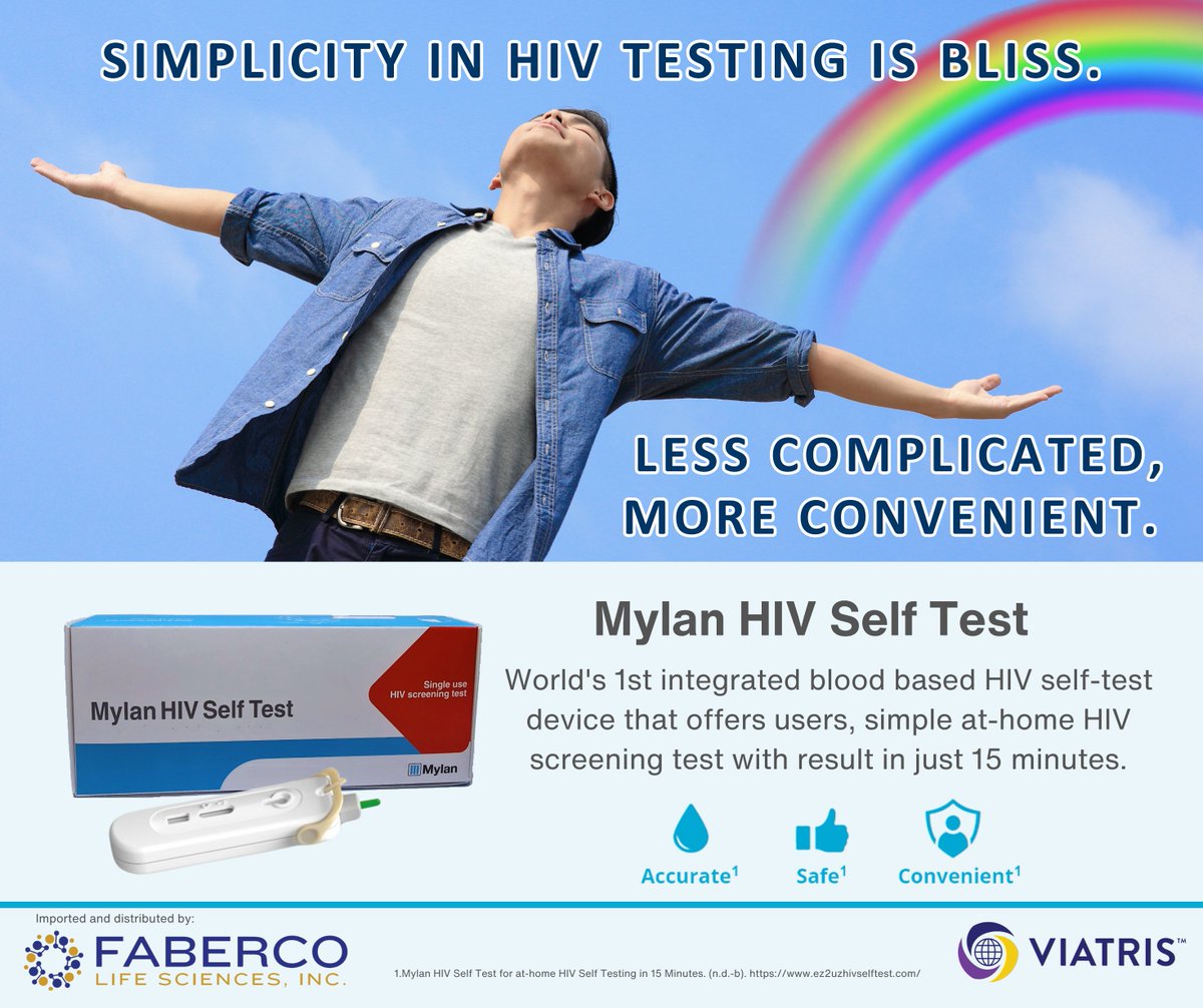 faberco's tweet photo. Simplicity is bliss. Why complicate things when you can choose a simple and convenient HIV Self-Test?

Mylan HIV Self Test makes checking your HIV status very simple with its ALL IN ONE design that is easy to use. Less complicated and more convenient!

Available at:
https://t.co/mwsjdtlbCk
https://t.co/2Lg4FDcZXK https://t.co/dMRAUseCwI
Luxecare by Loveyourself
PULSE Clinic Manila
HARA Clinic PH
Macdhebz Pharmacy and Medical Clinic 

#MylanHIVSelfTest #HIVSelfTesting #KnowYourStatus
#EndHIV #HIVAwareness #StopTheStigma #HIVPrevention