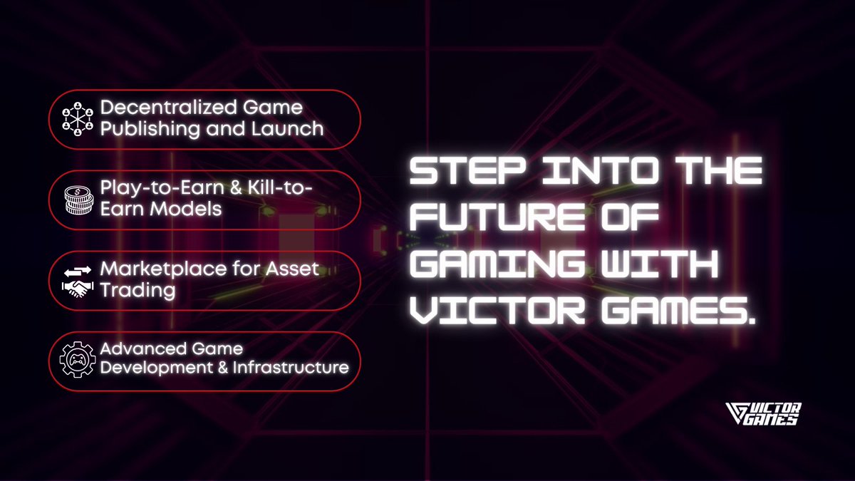 "Experience the future of #Gaming with #VictorGames—where #PlayToEarn meets #KillToEarn on the blockchain! 

Join the revolution and level up your earnings. 

#NFTs #GameFi #Crypto #Metaverse"