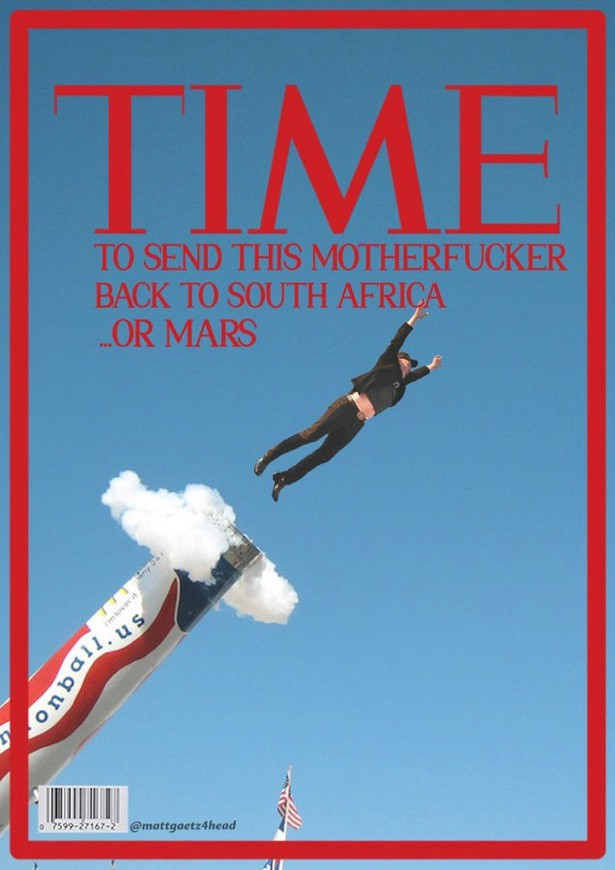 DenBro19's tweet photo. @elonmusk Go to Hell or Mars whichever comes first! https://t.co/3m9bFxGTEd