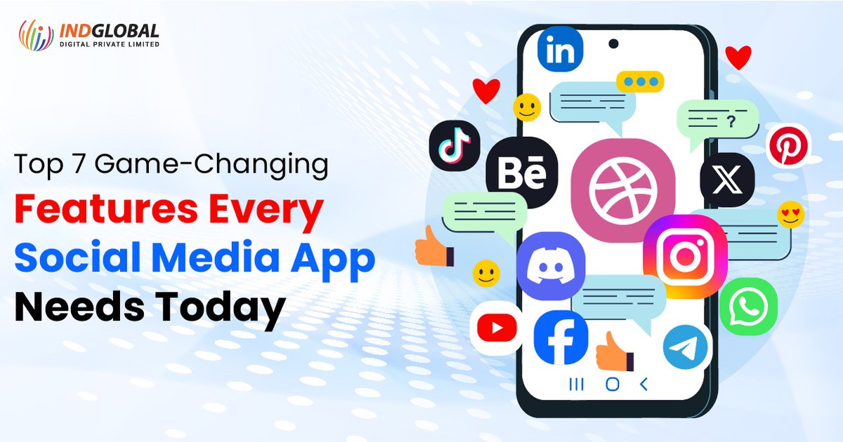 Indglobal's tweet image. Top 7 Game-Changing Features Every Social Media App Needs Today

Read now- bit.ly/3DZrlQ7
Contact us- 9741117750
Mail us- info@Indglobal.in

#mobileappdeveloper #mobileapp #mobileappdev #mobileappdesign #mobileapplication #mobileappdevelopment