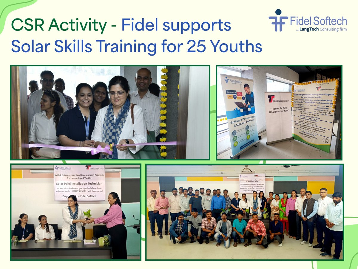 Fidel_Softech's tweet image. Fidel supports a Solar Repair and Maintenance Skills Development Program as part of its CSR (Corporate Social Responsibility) efforts along with @ThinkSharpFound.
Read more here: fidelsoftech.com/news-and-blogs…
#CSR #CSRactivity #CorporateSocialResponsibility #SocialResponsibility