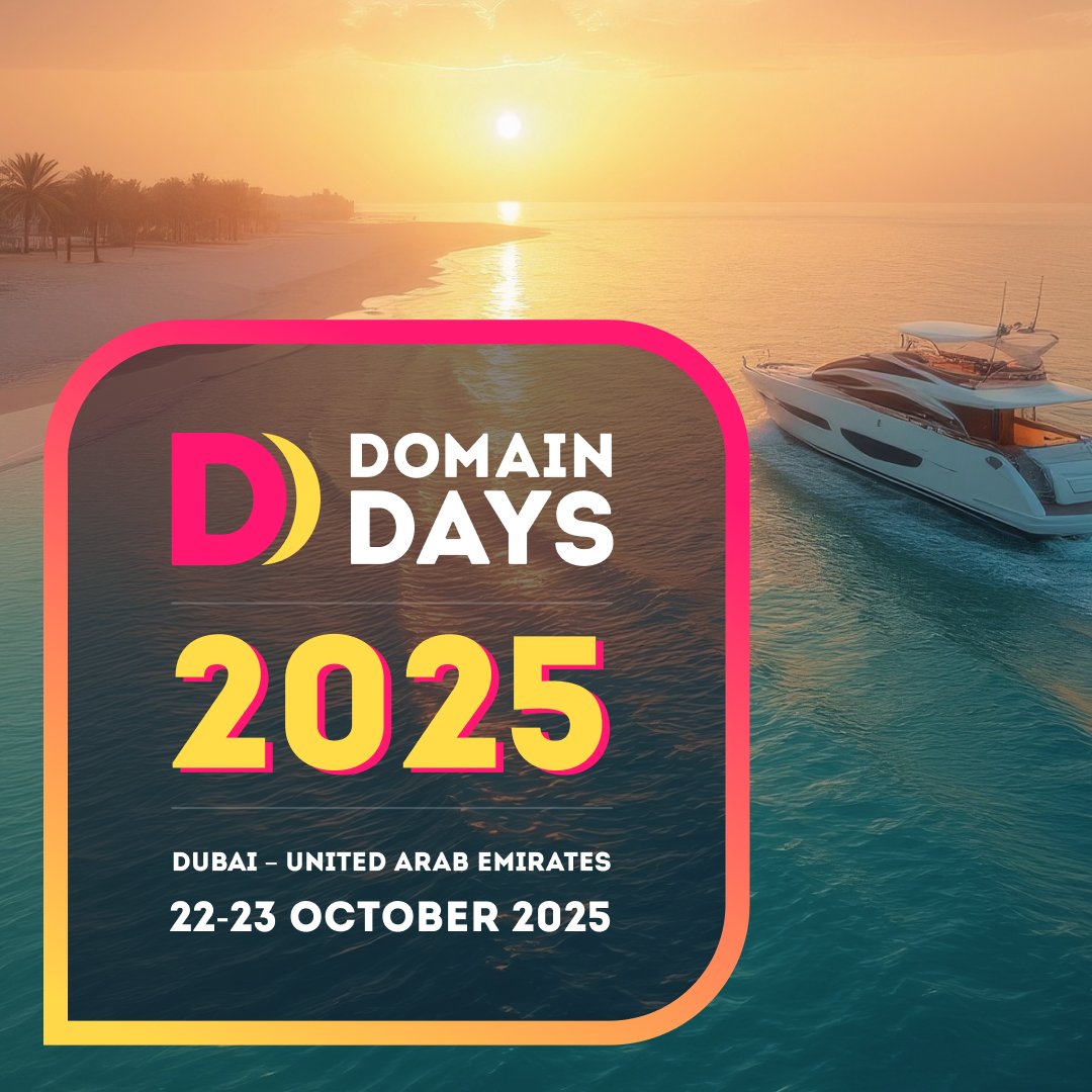 domain_days's tweet photo. Get ready for the ultimate gathering in the world of #domains, #digitalassets, and #MEAtech! 🌍

#DomainDaysDubai is back and bigger than ever!
Join 269+ attendees from over 160+ companies for 2 incredible days packed with insights, innovation, and unmatched networking opportunities.

🗓 Save the Date: October 22–23, 2025
📍 Where: Dubai
🔗 Learn More: https://t.co/JuAPD9a4kL

Don’t miss your chance to connect with the top minds in the industry.