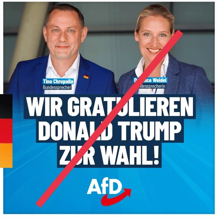 15% WENIGER EXPORT‼️
Erwartet die 🇩🇪 Exportindustrie dank der Nero-Politik von #Trump!
Eine gegenseitige Aufhebung der #Zölle_auf_Industriegüter hat die Blitzbirne bereits abgelehnt.
Zehntausende Arbeitsplätze in 🇩🇪 sind in Gefahr! Dank Trump!
AfD: We 💙 Trump
#BlackMonday #Börse