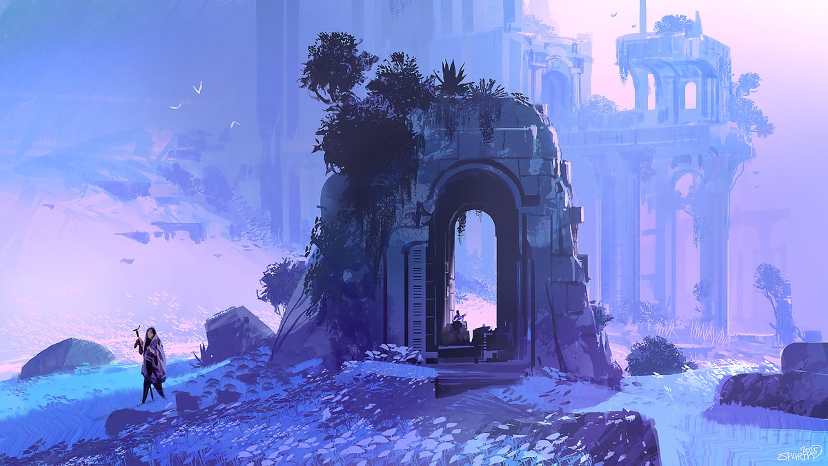 Vestige. a brush test morphing into a full sketch. painted while listening to: Ian Hawgood - Celia Ashen