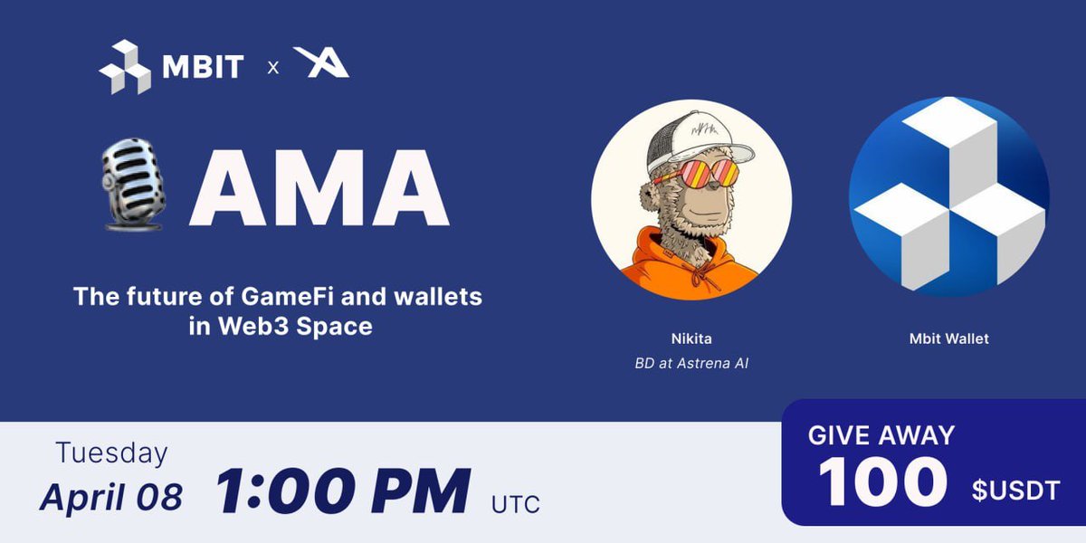 ama_tracker's tweet image. 💷@Mbitwallet and @astrenaai will hold AMA session!

#Mbit Wallet is all-in-one crypto platform for seamless DeFi, Web3, and DApp access in one secure wallet.
#Astrena AI is an advanced AI-driven ecosystem designed to revolutionize the gaming and blockchain industry.

📆 April 8,