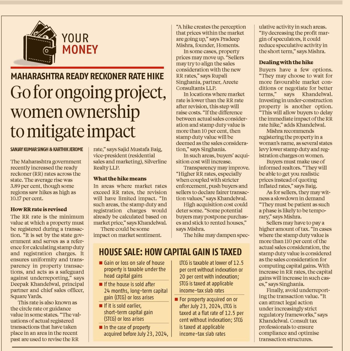 My article on the Maharashtra ready reckoner rate hike and what it means for home buyers: