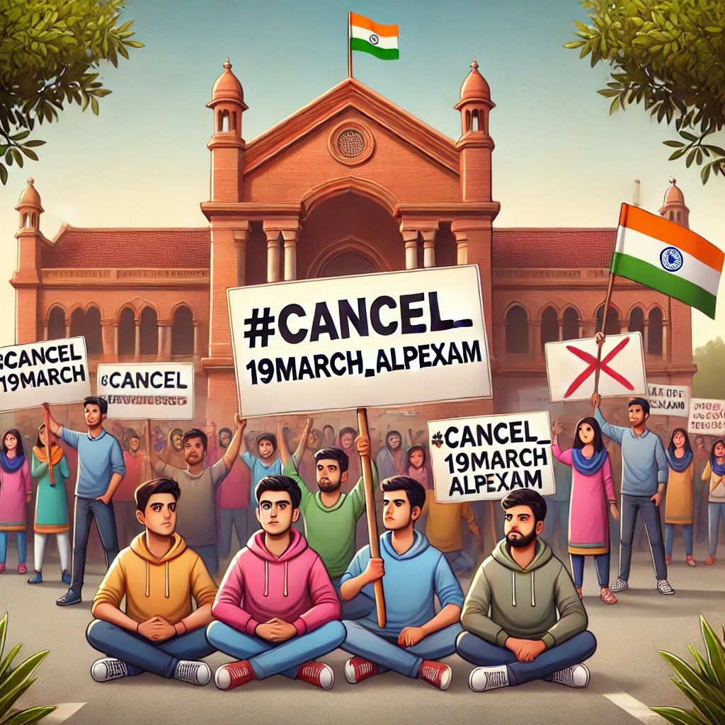 Dear रेल मंत्री <a href="/AshwiniVaishnaw/">Ashwini Vaishnaw</a> जी

 सभी छात्रों की परीक्षा रद्द हो गई है ऐसा एक नोटिस दे दो

<a href="/RailMinIndia/">Ministry of Railways</a>
<a href="/LokeshMeenaIND/">Lokesh Meena</a>
#Cancel_19March_ALPExam