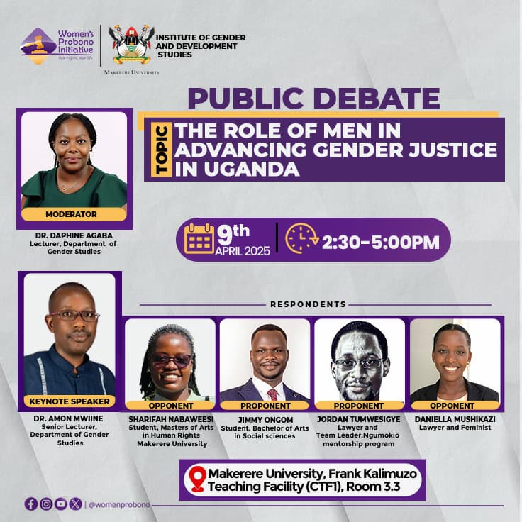 Dr. Amon Ashaba Mwiine; (@amwiine) on Twitter photo With the momentum in social tensions amongst men and women, we need to rethink social learning processes that make masculine vulnerability inconceivable. Join <a href="/WomenProbono/">The Women's Probono Initiative</a> & <a href="/Mak_SWGS/">Makerere School of Women and Gender Studies</a> <a href="/Makerere/">Makerere University</a> these series of discussions With the momentum in social tensions amongst men and women, we need to rethink social learning processes that make masculine vulnerability inconceivable. Join <a href="/WomenProbono/">The Women's Probono Initiative</a> & <a href="/Mak_SWGS/">Makerere School of Women and Gender Studies</a> <a href="/Makerere/">Makerere University</a> these series of discussions