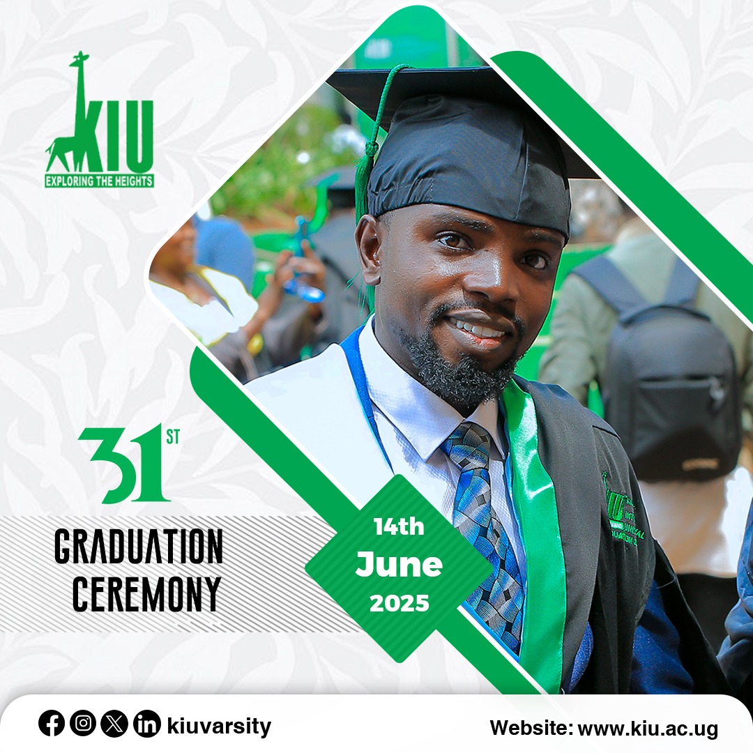 Kampala International University is pleased to announce its 31st Graduation Ceremony, scheduled for Saturday, 14 June 2025.

Join us as we celebrate the academic accomplishments of our graduating students, who have worked tirelessly to earn their degrees.

#KIU31stGrad