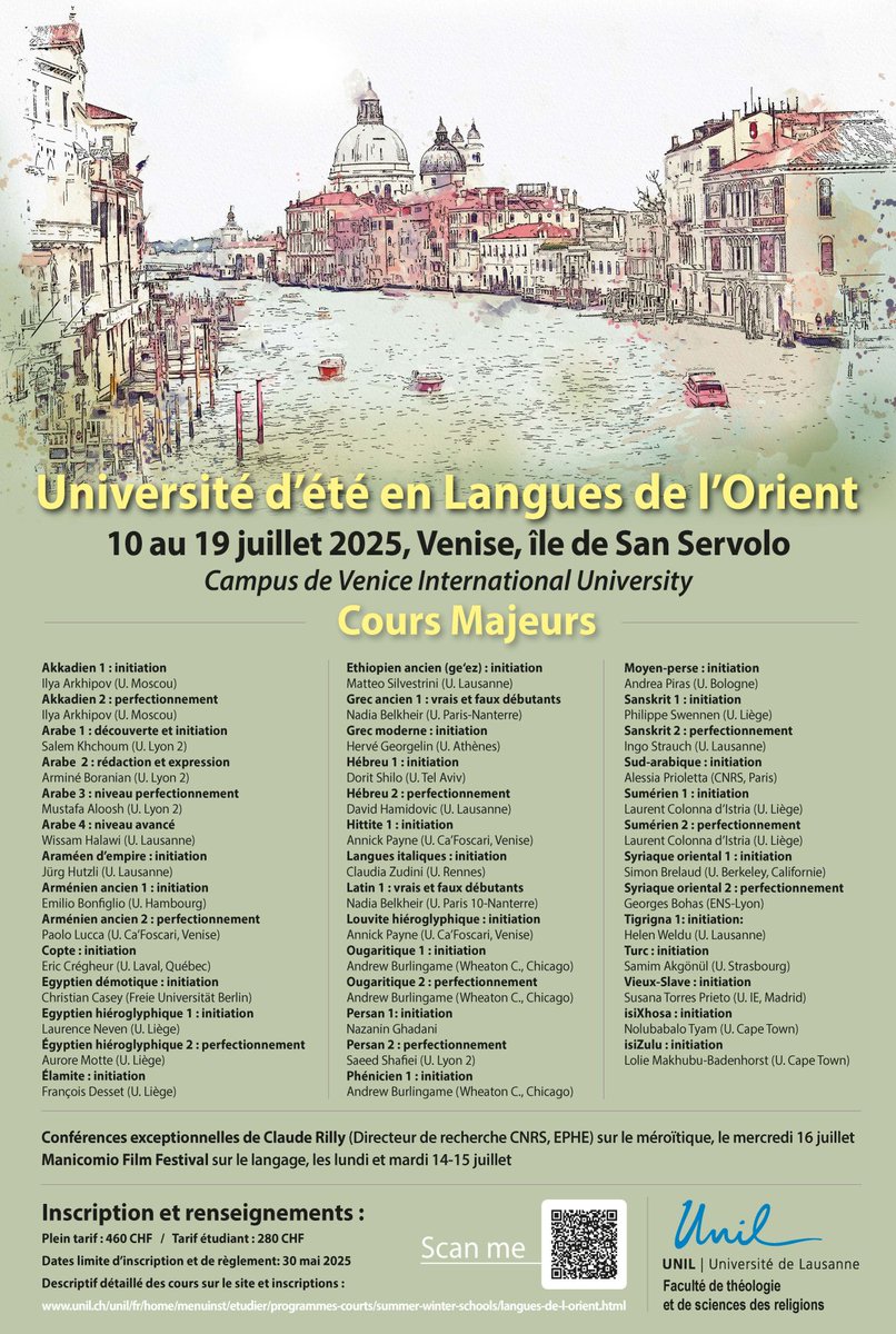 Venez nous rejoindre à Venise cet été pour vous initier aux langues d'Orient.

Join us in Venice this summer to discover Oriental languages.