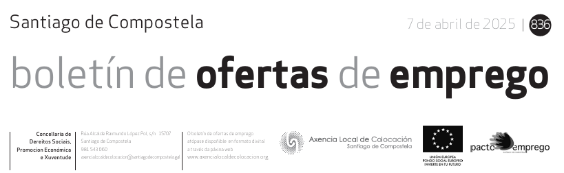 Boletín desta semana da Axencia Local de Colocación: tinyurl.com/34885y3p