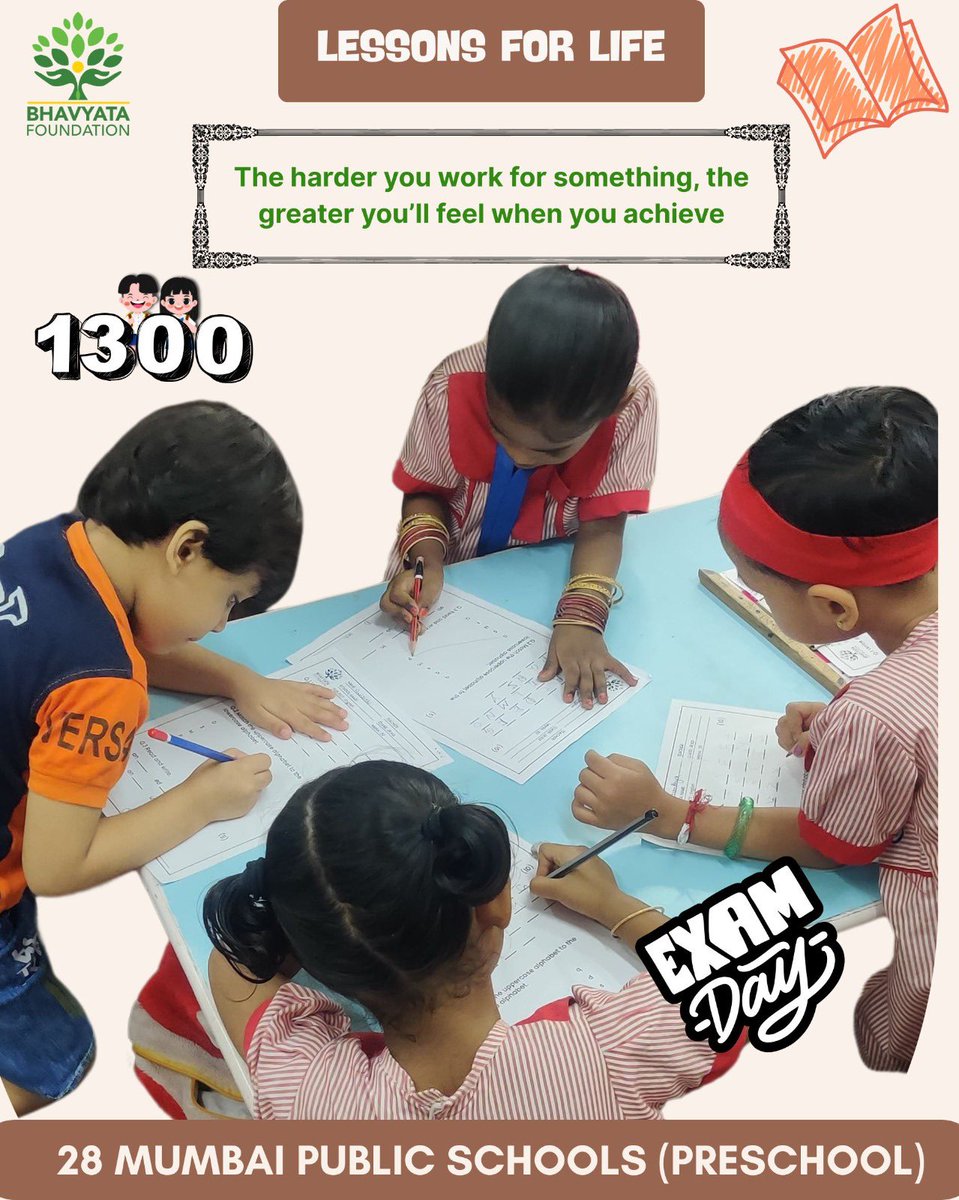 BhavyataF's tweet photo. Every smile, every scribble tells a story of growth. Exam time in our preschool is filled with encouragement, creativity, and joy. 🎨📘 #PreschoolExams #BhavyataFoundation https://t.co/1cpzKqdAoo