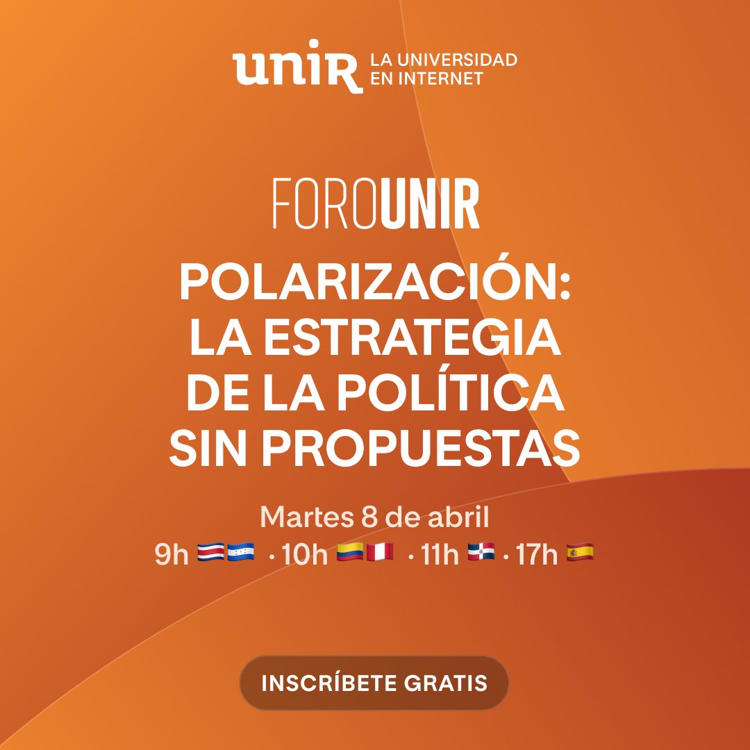 UNIRuniversidad's tweet image. 🗣️ ¡Hoy te esperamos en este #ForoUNIR! Con el politólogo Pablo Simón y otros expertos, analizaremos cómo la #polarización se ha convertido en una estrategia política vacía de contenido.

📌 ¡Inscríbete aquí! 👉 ow.ly/7tpR50Vss0N

Participan:
🔹 Pablo Simón @kanciller –…