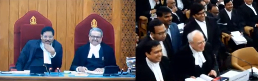 LiveLawIndia's tweet photo. #SupremeCourt #CourtroomHumor

J Gavai (to SCBA President and Sr Adv Kapil Sibal): You make different arguments for different states

Sibal: It's always the case. Your lordships give different judgments in different matters! https://t.co/BLPDMWpbyt