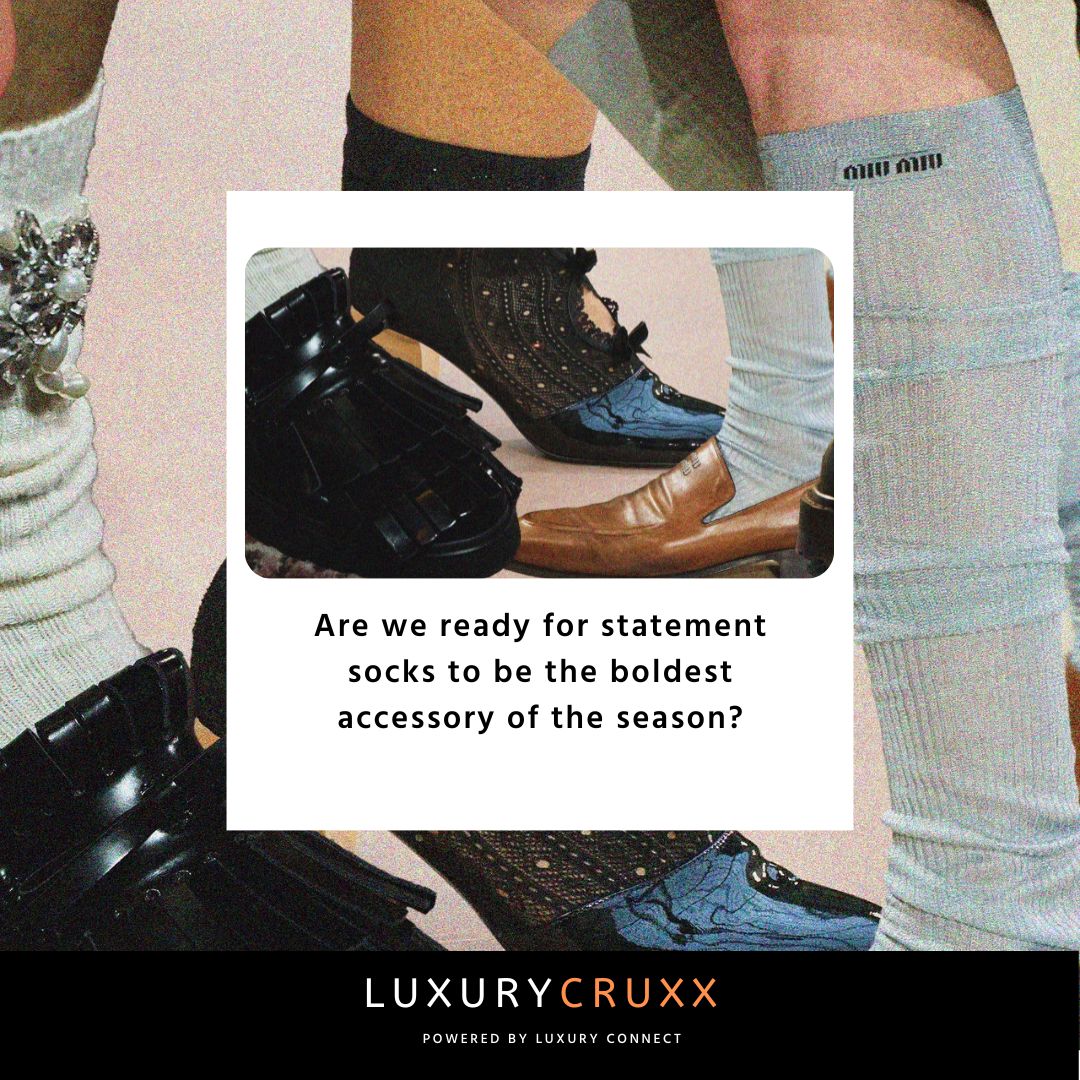 luxurycruxx's tweet image. Are we ready for statement socks to be the boldest accessory of the season?

Turns out, the right sock can transform the whole vibe and energy of your outfit.

Read More: tinyurl.com/wjz4j2je

#LuxuryConnect #Luxurycruxx #StatementSocks #FashionInvestment #WardrobeEssentials