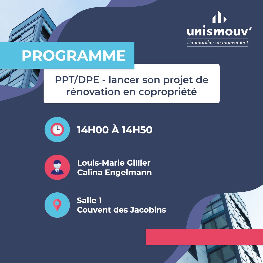 [PROGRAMME] 
"PPT/DPE – Lancer son projet de rénovation en copropriété" avec <a href="/Hellio/">Hellio</a>

🗓️ Date : 29 avril 2025 
⏰ Heure : 14:00 - 14:50

➡️ salon-unismouv.fr/programme?utm_…
Sans inscription au préalable
<a href="/unis_immo/">UNIS</a> <a href="/UnisBretagne/">Unis Bretagne</a> <a href="/Unismandataires/">Mandataires immobilier Unis</a>