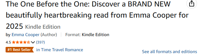 Well this is an exciting thing to wake up to!! Number 1 in Time Travel Romance!! Just look at that gorgeous  orange flag!!🥳😍👏 Thank you <a href="/BoldwoodBooks/">Boldwood Books</a>!!!