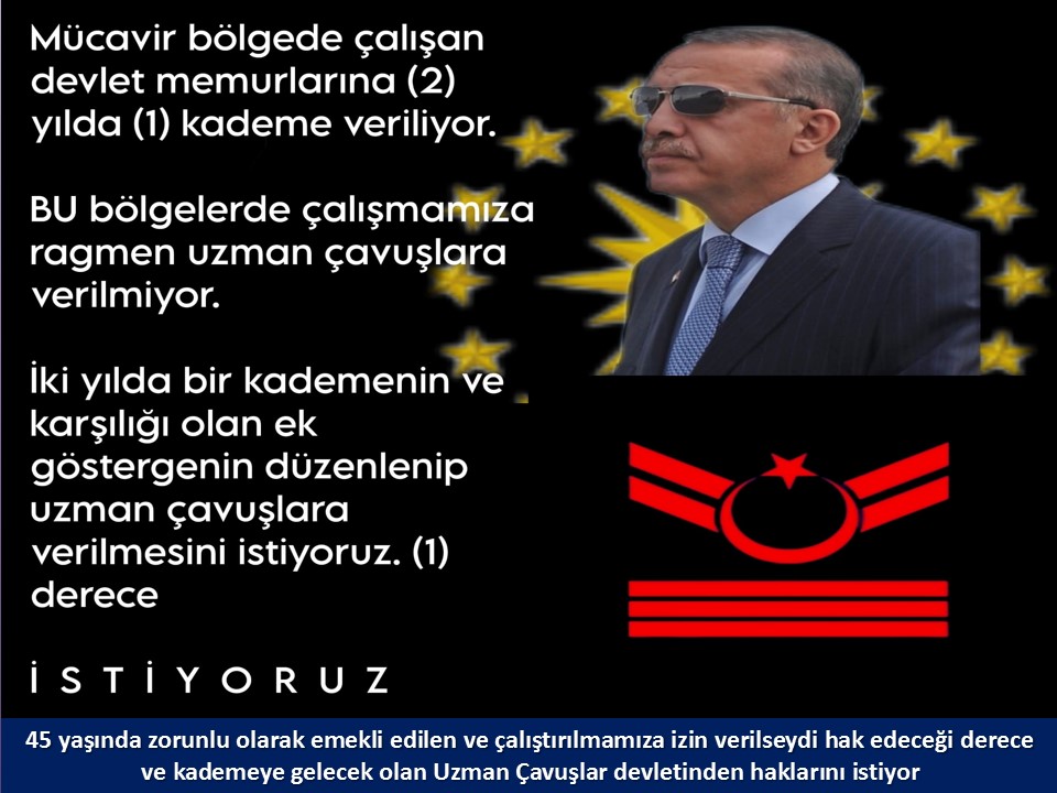 #UzmanÇavuş
#BirDereceHak
<a href="/RTErdogan/">Recep Tayyip Erdoğan</a>
<a href="/tcsavunma/">T.C. Millî Savunma Bakanlığı</a>
<a href="/hulusiakarmedya/">Hulusi AKAR</a>
<a href="/Akparti/">AK Parti</a>
<a href="/nacibostanci/">M. Naci Bostancı</a>
<a href="/akbasogluemin/">Av. M.Emin AKBAŞOĞLU 🇹🇷</a>
<a href="/AliYerlikaya/">Ali Yerlikaya</a>
<a href="/UlviYonter/">Dr.İzzet Ulvi YÖNTER</a>
<a href="/dbdevletbahceli/">Devlet Bahçeli</a>
<a href="/mustafaelitas/">Mustafa Elitaş</a>
<a href="/UlviYonter/">Dr.İzzet Ulvi YÖNTER</a>
<a href="/erkanakcay45/">Erkan Akçay</a>
<a href="/dijital/">Dijital</a>
<a href="/alitilkici38/">Ali Tilkici 🇹🇷</a>
<a href="/HMBakanligi/">T.C. Hazine ve Maliye Bakanlığı</a>